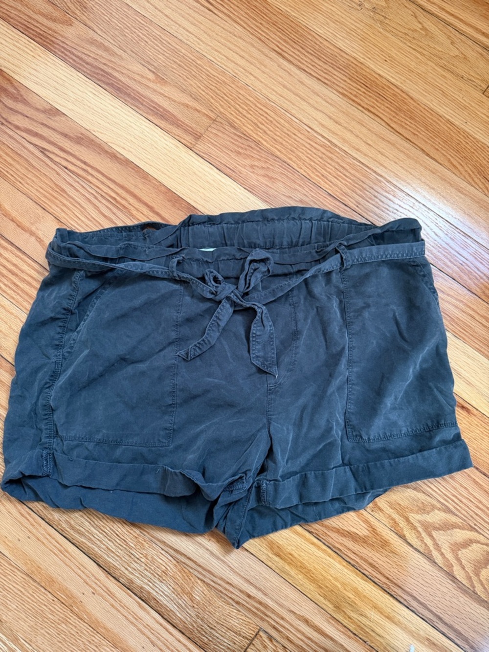 Aerie Tie Waist Soft Gray Shorts